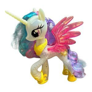 2017 My Little Pony Glitter And Glow Princess Celestia Lights Up 9 inches Tall